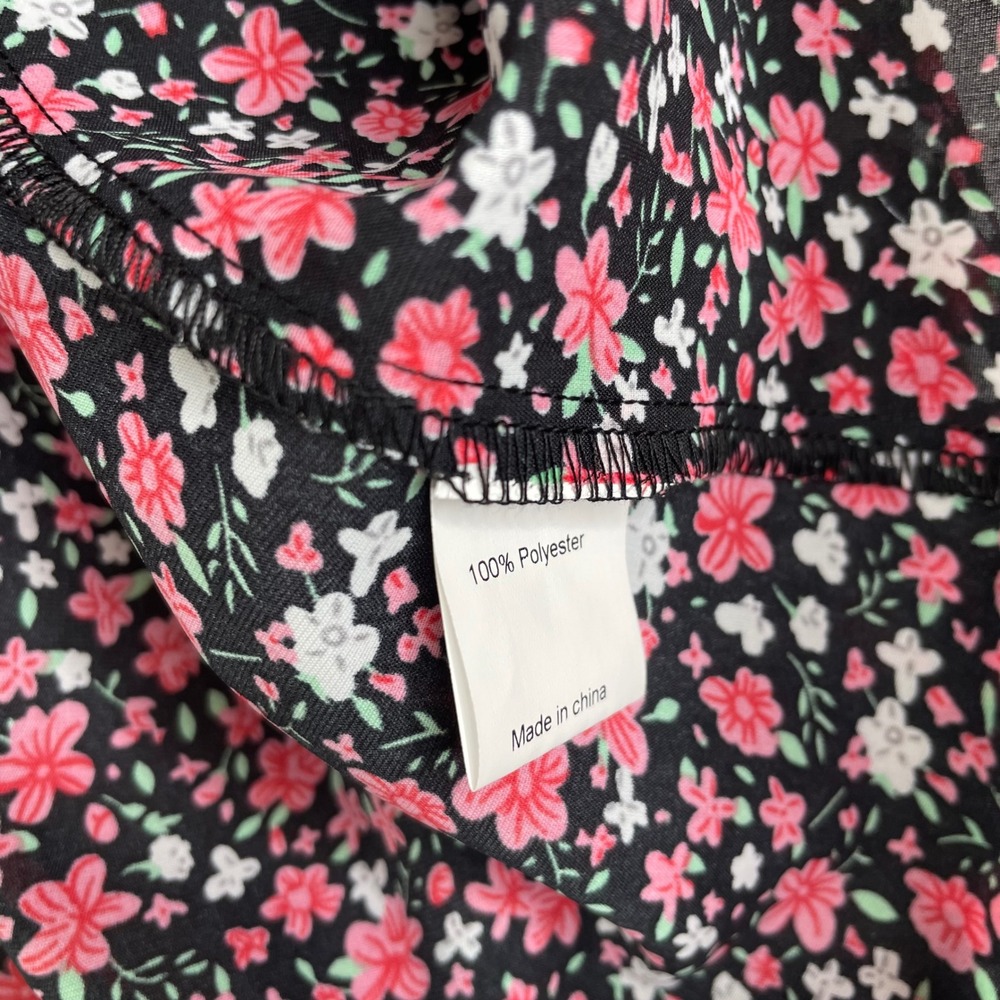 Agnes Orinda Womens Size 2X Pink Floral Blouse Long Sleeve Scoop Neck Top NEW - Picture 10 of 10